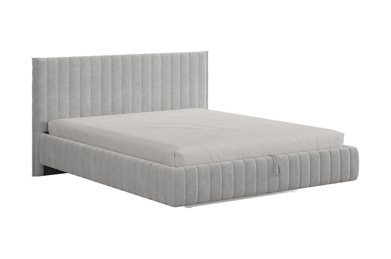 Кровать с подъемным механизмом Твикс 180х200 см галька (велюр) в Губкинском - gubkinskij.mebel-tymen.ru | фото