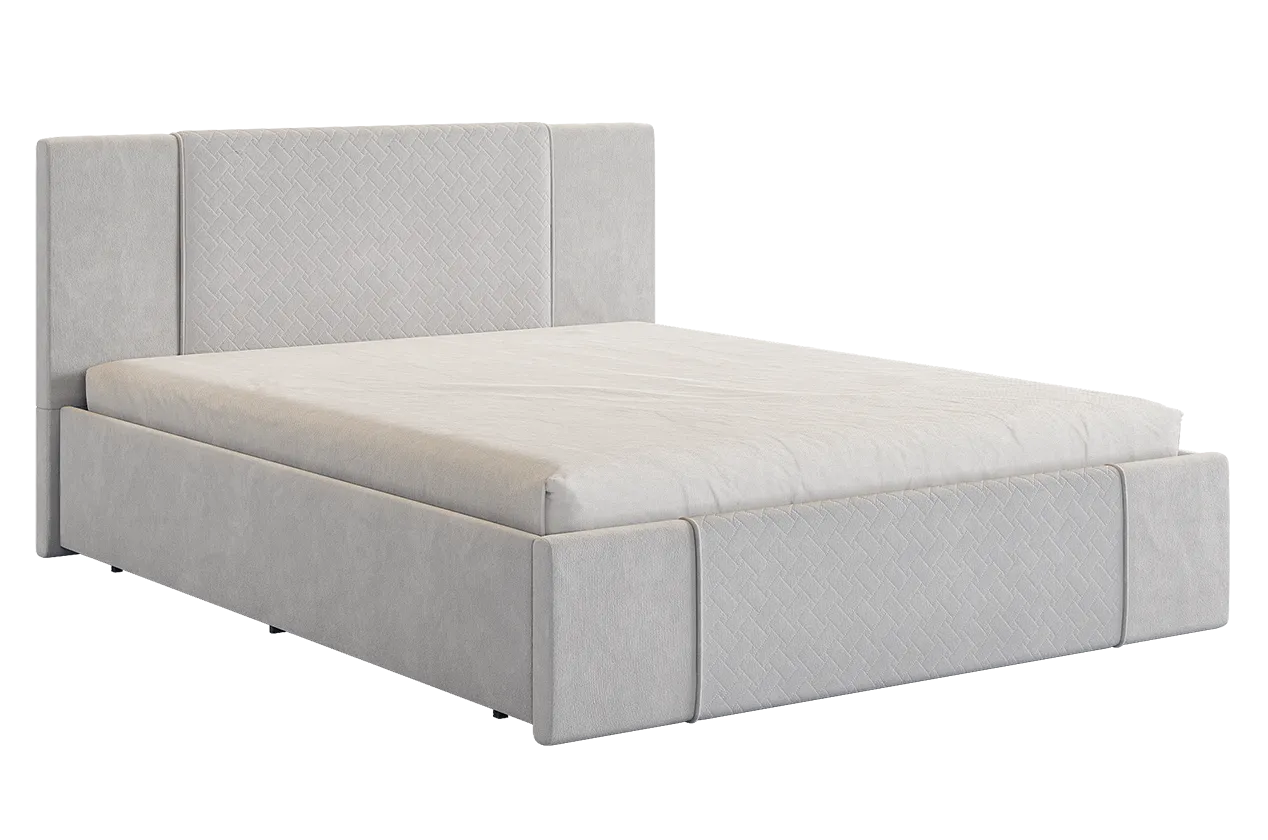 Кровать с основанием Хлоя 160х200 см галька (велюр) в Губкинском - gubkinskij.mebel-tymen.ru | фото