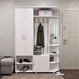 Прихожая Домино рамух белый в Губкинском - gubkinskij.mebel-tymen.ru | фото