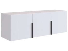 Антресоль трехдверная L1200 Баско белое дерево в Губкинском - gubkinskij.mebel-tymen.ru | фото