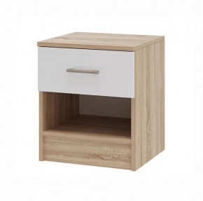 БЕАТРИС Тумба прикроватная (ш400*г378*в478мм), дуб сонома/белый глянец НК в Губкинском - gubkinskij.mebel-tymen.ru | фото