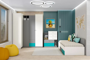 Детская Клео ОК-3, графит, миндаль, океан Диал в Губкинском - gubkinskij.mebel-tymen.ru | фото