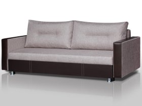 Диван Комфорт с прямыми подлокотниками кемел/кожзам в Губкинском - gubkinskij.mebel-tymen.ru | фото
