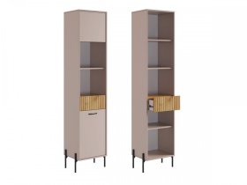 Стеллаж Доминика кашемир/дуб крафт золотой в Губкинском - gubkinskij.mebel-tymen.ru | фото