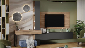 Гостиная «Порто» №8 Яблоня Беллуно, Графит софт в Губкинском - gubkinskij.mebel-tymen.ru | фото