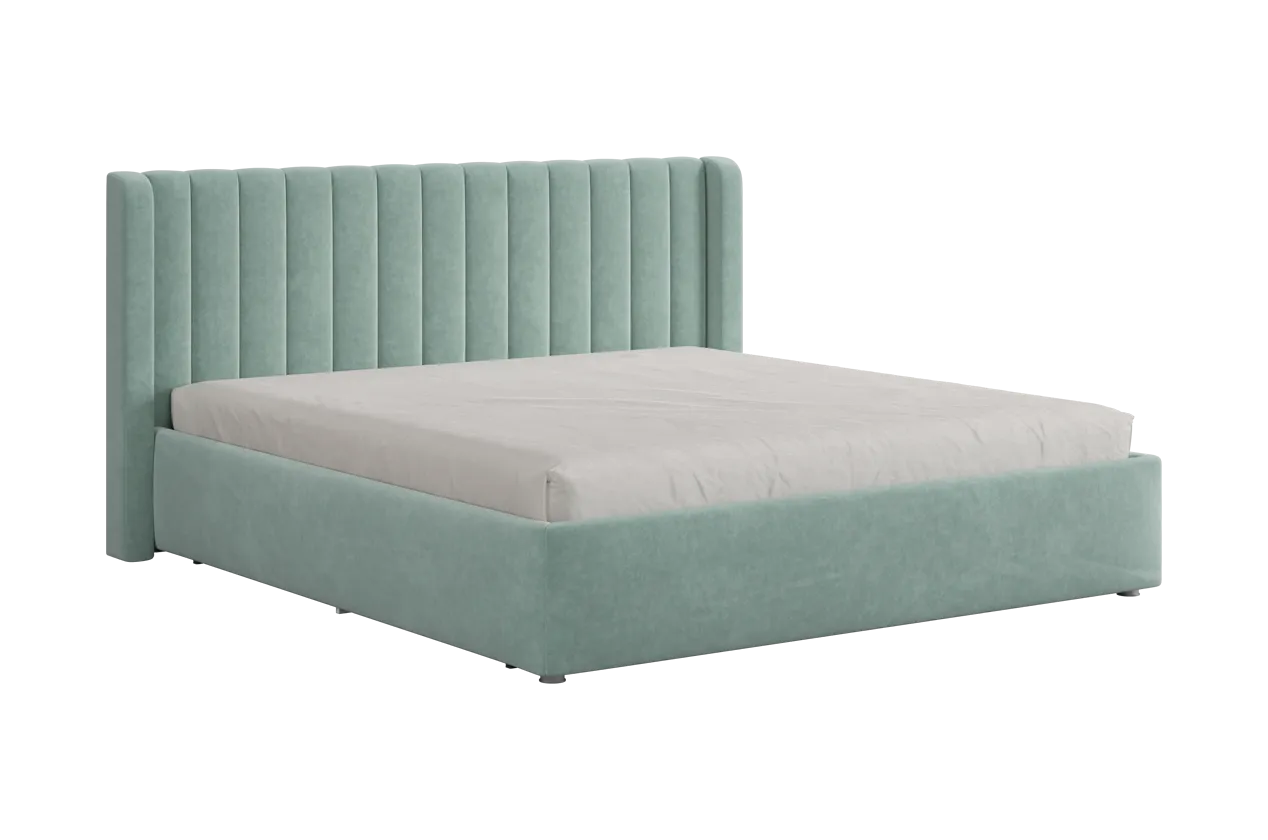 Кровать (каркас) Ева 180х200 см мята (велюр) в Губкинском - gubkinskij.mebel-tymen.ru | фото