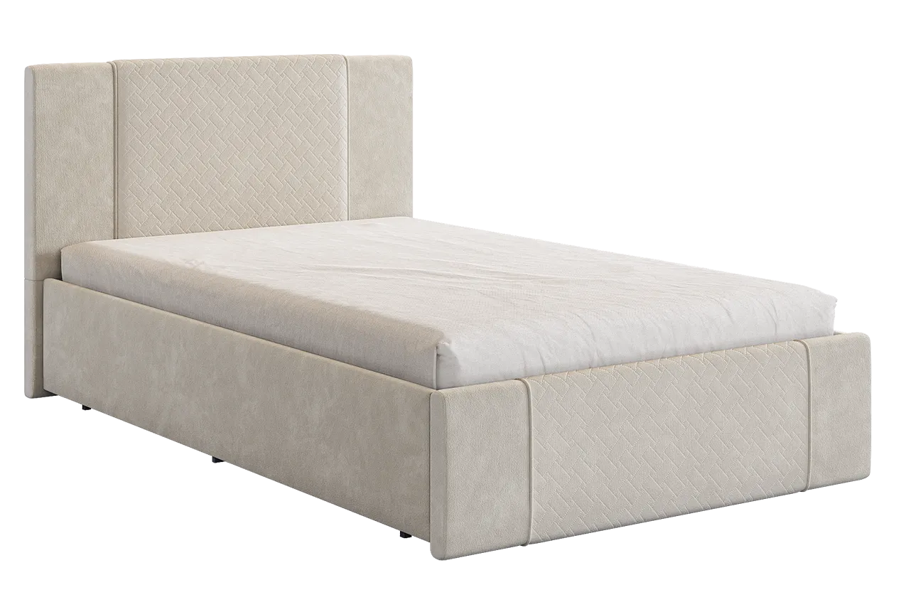 Кровать с основанием Хлоя 120х200 см крем (велюр) в Губкинском - gubkinskij.mebel-tymen.ru | фото