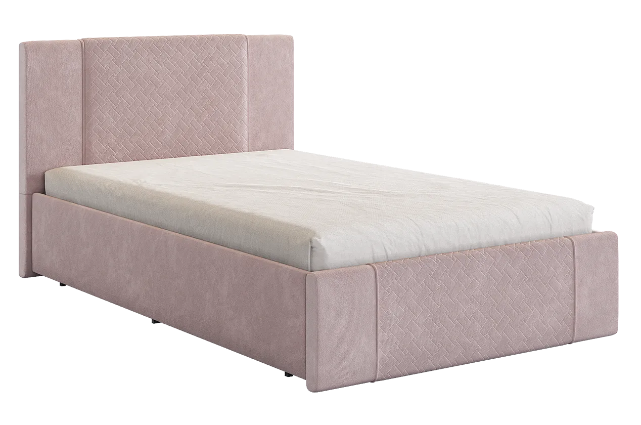 Кровать с основанием Хлоя 120х200 см нежно-розовый (велюр) в Губкинском - gubkinskij.mebel-tymen.ru | фото