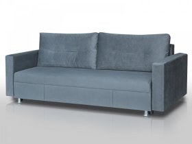 Диван Комфорт с прямыми подлокотниками серый в Губкинском - gubkinskij.mebel-tymen.ru | фото