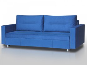 Диван Комфорт с прямыми подлокотниками синий в Губкинском - gubkinskij.mebel-tymen.ru | фото