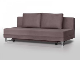 Диван Комфорт Лайт без подлокотников 2 подушки коричневый в Губкинском - gubkinskij.mebel-tymen.ru | фото