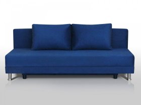 Диван Комфорт Лайт без подлокотников 2 подушки синий в Губкинском - gubkinskij.mebel-tymen.ru | фото