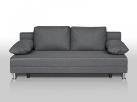 Диван Комфорт без подлокотников 4 подушки графит в Губкинском - gubkinskij.mebel-tymen.ru | фото