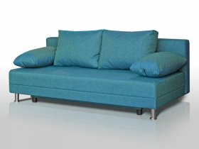Диван Комфорт без подлокотников 4 подушки азур в Губкинском - gubkinskij.mebel-tymen.ru | фото