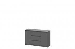 Комод 3 ящика двухстворчатый графит серый Денвер в Губкинском - gubkinskij.mebel-tymen.ru | фото