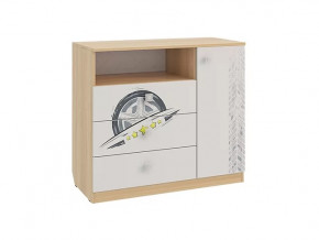 Комод Форсаж дуб сонома/белый в Губкинском - gubkinskij.mebel-tymen.ru | фото