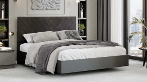 Кровать «Бетта» Тип 1 Серый графит, Велюр Серый в Губкинском - gubkinskij.mebel-tymen.ru | фото