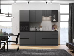 Кухня Техно-6 2,4м (Графит/Графит софт) в Губкинском - gubkinskij.mebel-tymen.ru | фото