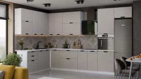 Кухонный гарнитур «Гренада» №18 Белый, Холст мокко в Губкинском - gubkinskij.mebel-tymen.ru | фото