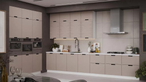 Кухонный гарнитур «Гренада» №7 Белый, Холст латте в Губкинском - gubkinskij.mebel-tymen.ru | фото