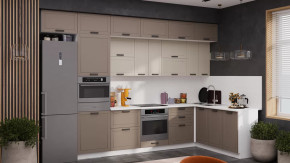 Кухонный гарнитур «Лорас» №4 Белый, Холст брюле, Холст латте в Губкинском - gubkinskij.mebel-tymen.ru | фото