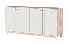 Ланзетти Тумба 4 двери Дуб Торонто/Жемчуг в Губкинском - gubkinskij.mebel-tymen.ru | фото