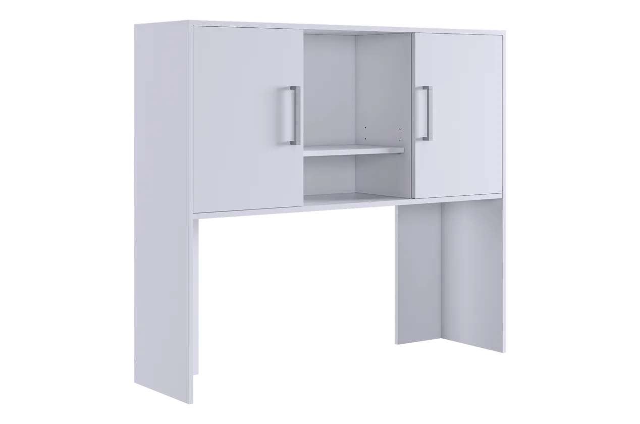 Надстройка стола компьютерного 1200 Лайт-2 белый/белый в Губкинском - gubkinskij.mebel-tymen.ru | фото