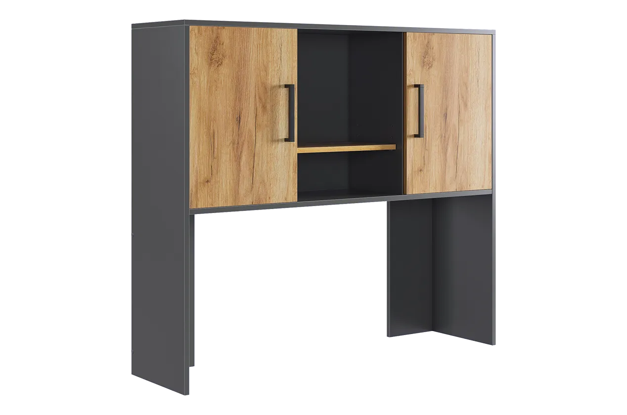 Надстройка стола компьютерного 1200 Лайт-2 графит/дуб крафт золотой в Губкинском - gubkinskij.mebel-tymen.ru | фото