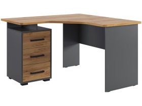 Стол компьютерный 1200 угловой Лайт-2 графит/дуб крафт золотой в Губкинском - gubkinskij.mebel-tymen.ru | фото