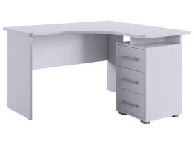 Стол компьютерный 1200 угловой Лайт-2 белый/белый в Губкинском - gubkinskij.mebel-tymen.ru | фото