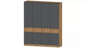 Ленора Шкаф 4х ств. Дуб вотан/Графит в Губкинском - gubkinskij.mebel-tymen.ru | фото