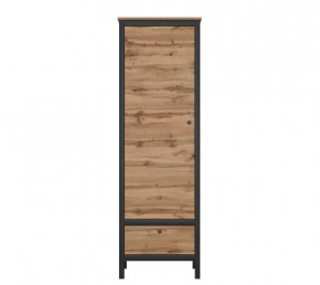 LOFT шкаф REG1D1S (Дуб вотан/Черный) в Губкинском - gubkinskij.mebel-tymen.ru | фото