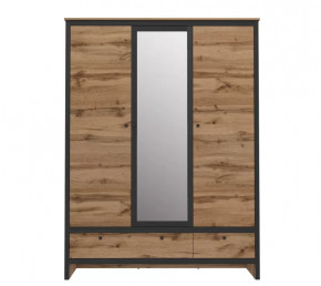 LOFT шкаф SZF3D2S (Дуб вотан/ Черный) в Губкинском - gubkinskij.mebel-tymen.ru | фото