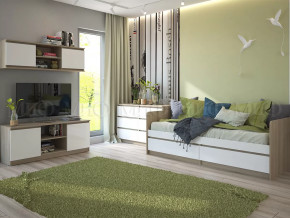 Модульная детская Челси Белый глянец, дуб сонома в Губкинском - gubkinskij.mebel-tymen.ru | фото