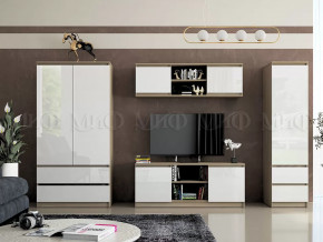 Модульная гостиная Челси Белый глянец холодный, сонома в Губкинском - gubkinskij.mebel-tymen.ru | фото