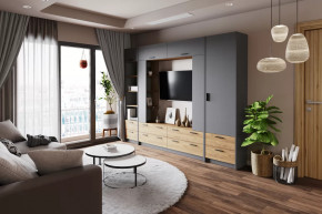 Модульная гостиная Оттавия Антрацит в Губкинском - gubkinskij.mebel-tymen.ru | фото