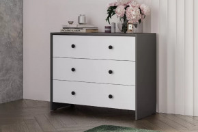 Модульная система "Дольче" Комод 3 ящика Графит / белый в Губкинском - gubkinskij.mebel-tymen.ru | фото