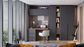 Набор детской мебели «Порто» №3 Яблоня Беллуно, Графит софт в Губкинском - gubkinskij.mebel-tymen.ru | фото