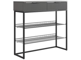 Обувница Классная 1 графит/графит матовый/черный муар в Губкинском - gubkinskij.mebel-tymen.ru | фото