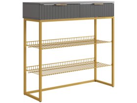 Обувница Классная 1 графит/графит матовый/золото в Губкинском - gubkinskij.mebel-tymen.ru | фото