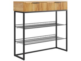 Обувница Классная 1 дуб крафт золотой/акация светлая/черный муар в Губкинском - gubkinskij.mebel-tymen.ru | фото