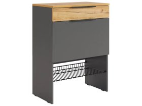 Обувница Баско графит/дуб крафт золотой в Губкинском - gubkinskij.mebel-tymen.ru | фото