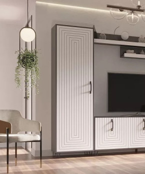 Пенал Квадро М-2 серый графит/софт вайт в Губкинском - gubkinskij.mebel-tymen.ru | фото