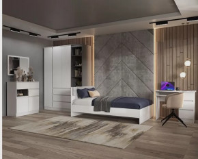 Подростковая Мэнкс №1 Белый/серый графит в Губкинском - gubkinskij.mebel-tymen.ru | фото