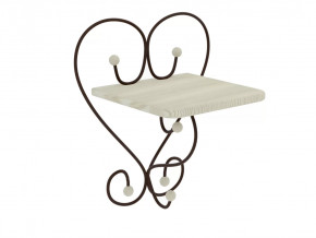 Полка настенная Милсон белая-металл коричневый в Губкинском - gubkinskij.mebel-tymen.ru | фото