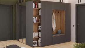 Прихожая «Порто» № 5 Яблоня Беллуно, Графит софт в Губкинском - gubkinskij.mebel-tymen.ru | фото