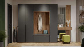 Прихожая «Порто» Яблоня Беллуно, Графит софт в Губкинском - gubkinskij.mebel-tymen.ru | фото