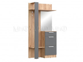 Прихожая-Вешалка комбинированная Мартина Графит, Дуб крафт в Губкинском - gubkinskij.mebel-tymen.ru | фото