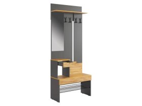 Прихожая Баско графит/дуб крафт золотой в Губкинском - gubkinskij.mebel-tymen.ru | фото