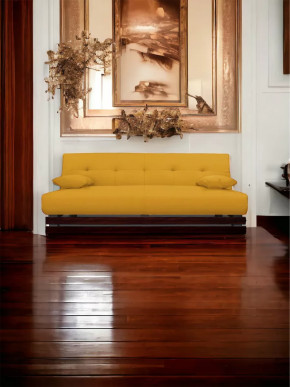 Прямой диван манго 1 Савана Елоу/Планки орех в Губкинском - gubkinskij.mebel-tymen.ru | фото